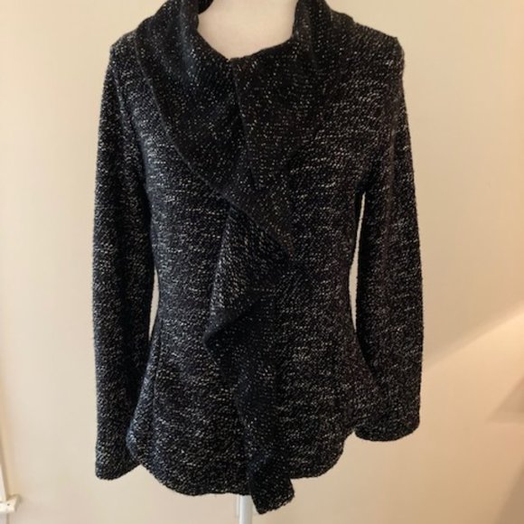 BNCI by Blanc Noir ruffle collar sweater, size Medium - Picture 2 of 10
